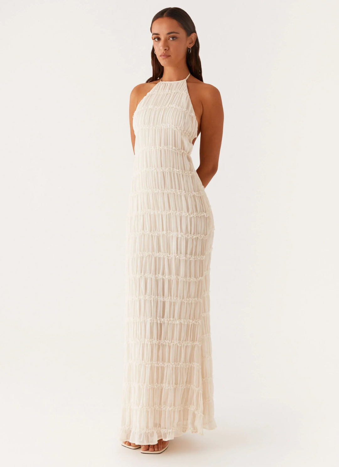 Caroline - Textured Halter Maxi Dress