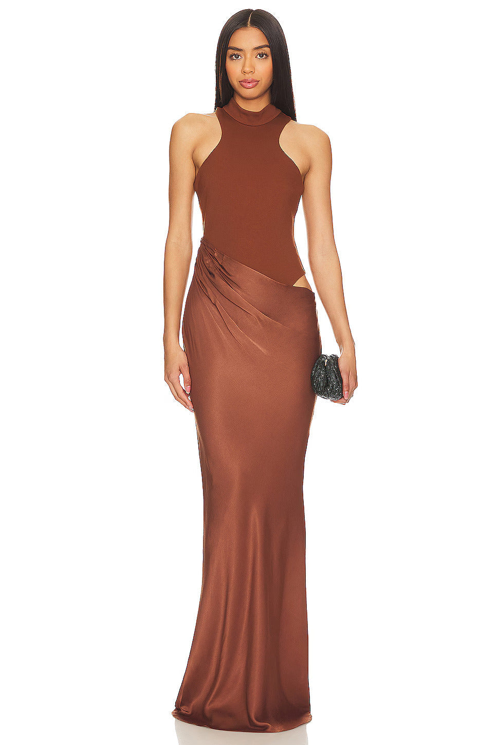 Charlene - Satin Cut-Out Maxi Dress