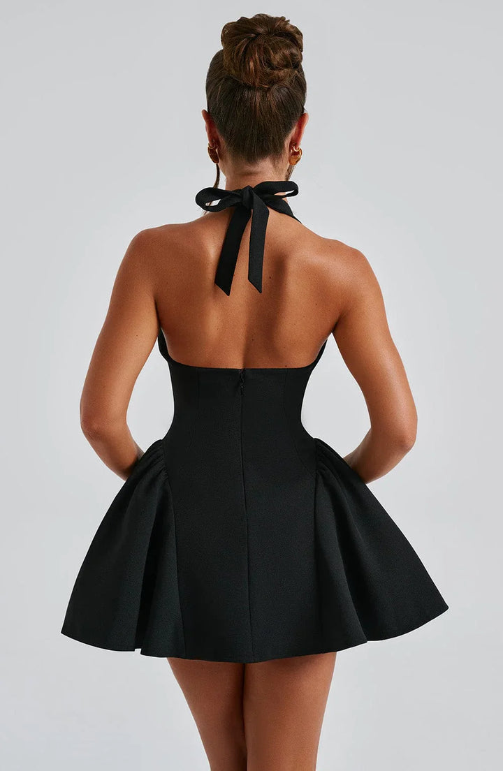 Aurora - Sculpted Halter Mini Dress