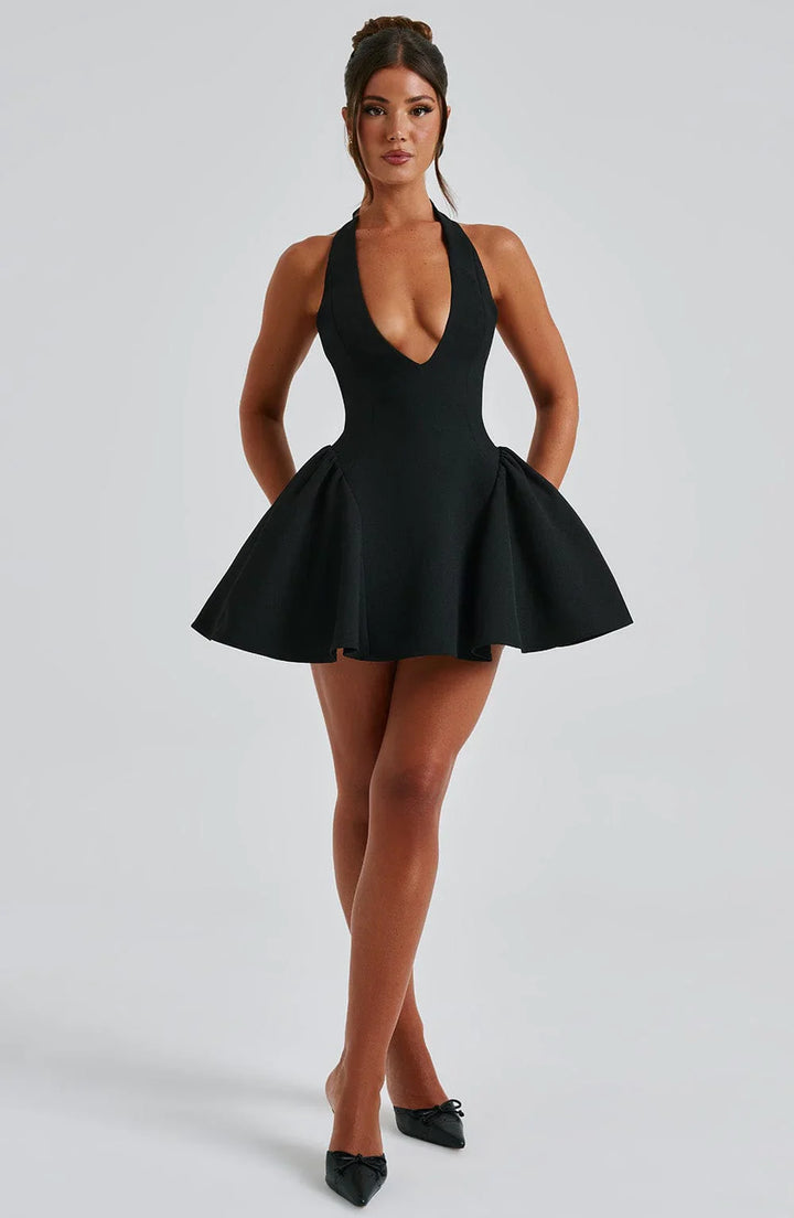 Aurora - Sculpted Halter Mini Dress