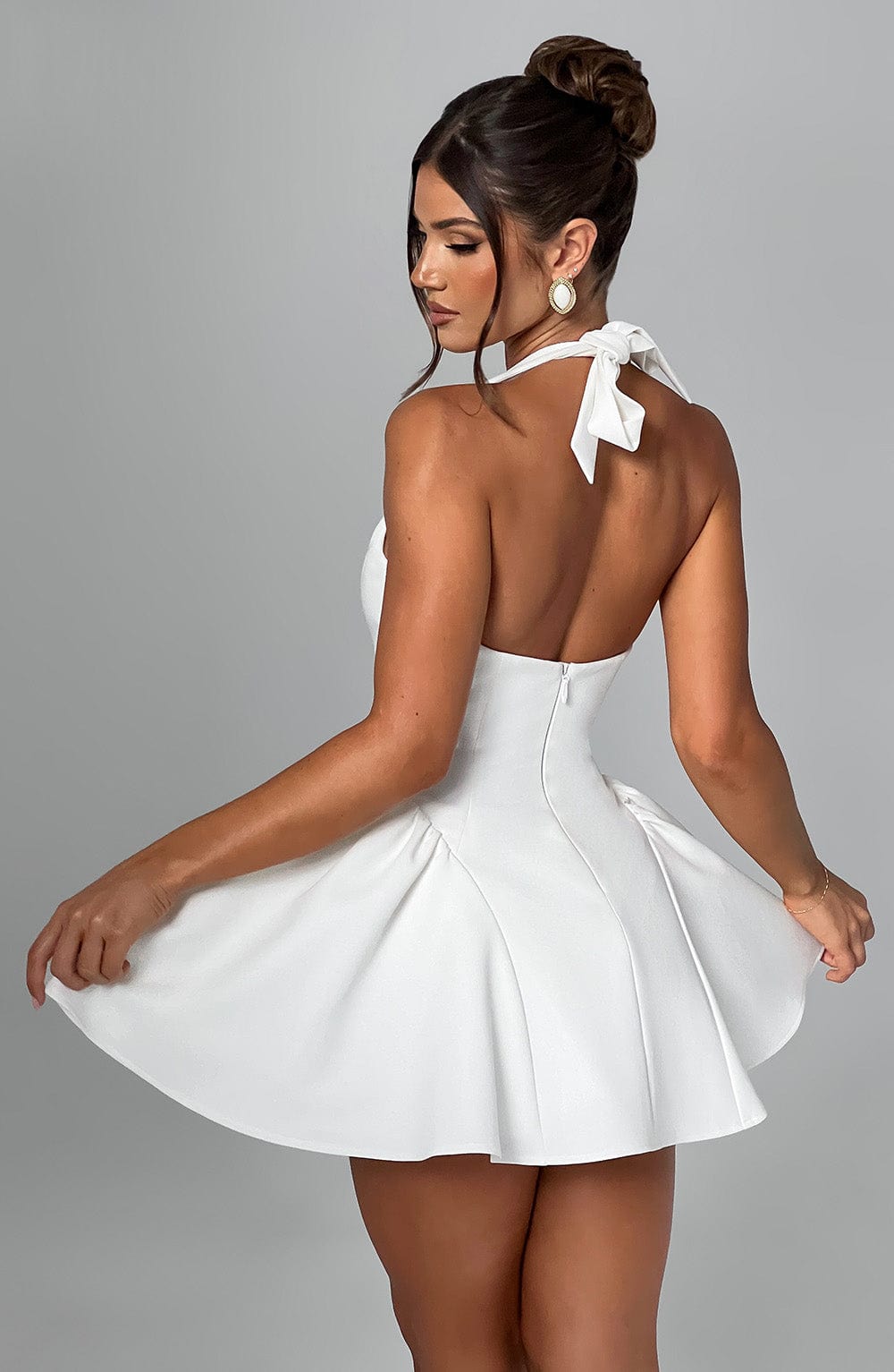 Aurora - Sculpted Halter Mini Dress