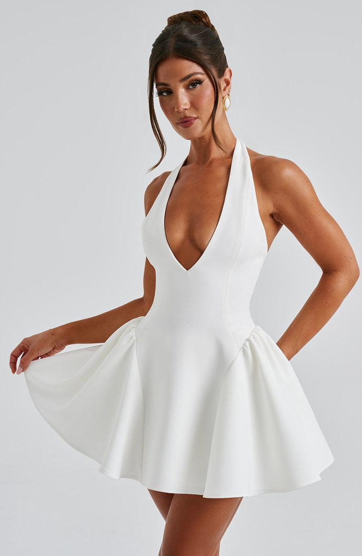Aurora - Sculpted Halter Mini Dress