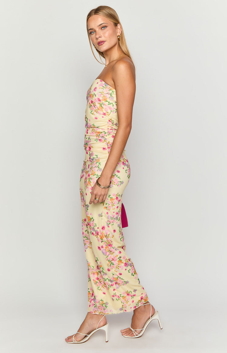 Elowen - Floral Strapless Maxi Dress
