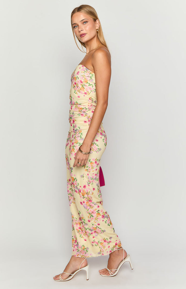 Elowen - Floral Strapless Maxi Dress