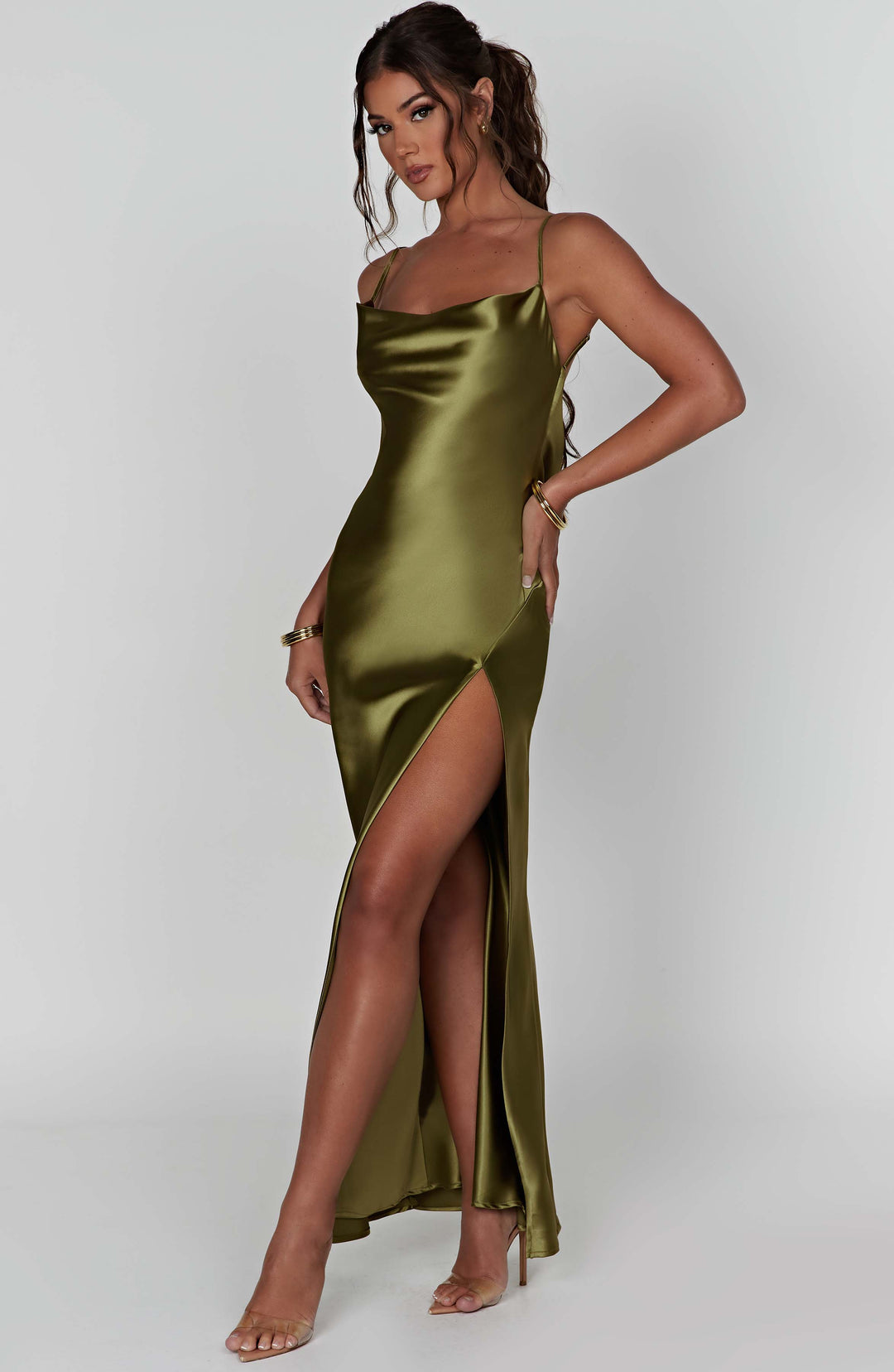 Gracie - Satin Cowl Maxi Dress