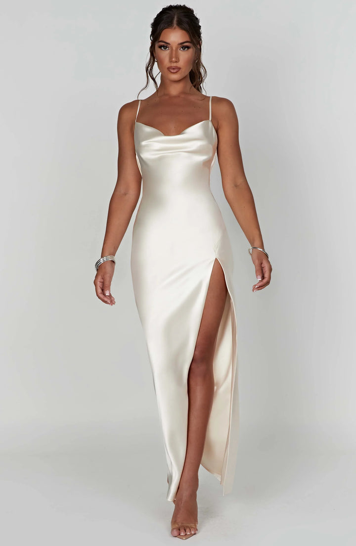 Gracie - Satin Cowl Maxi Dress