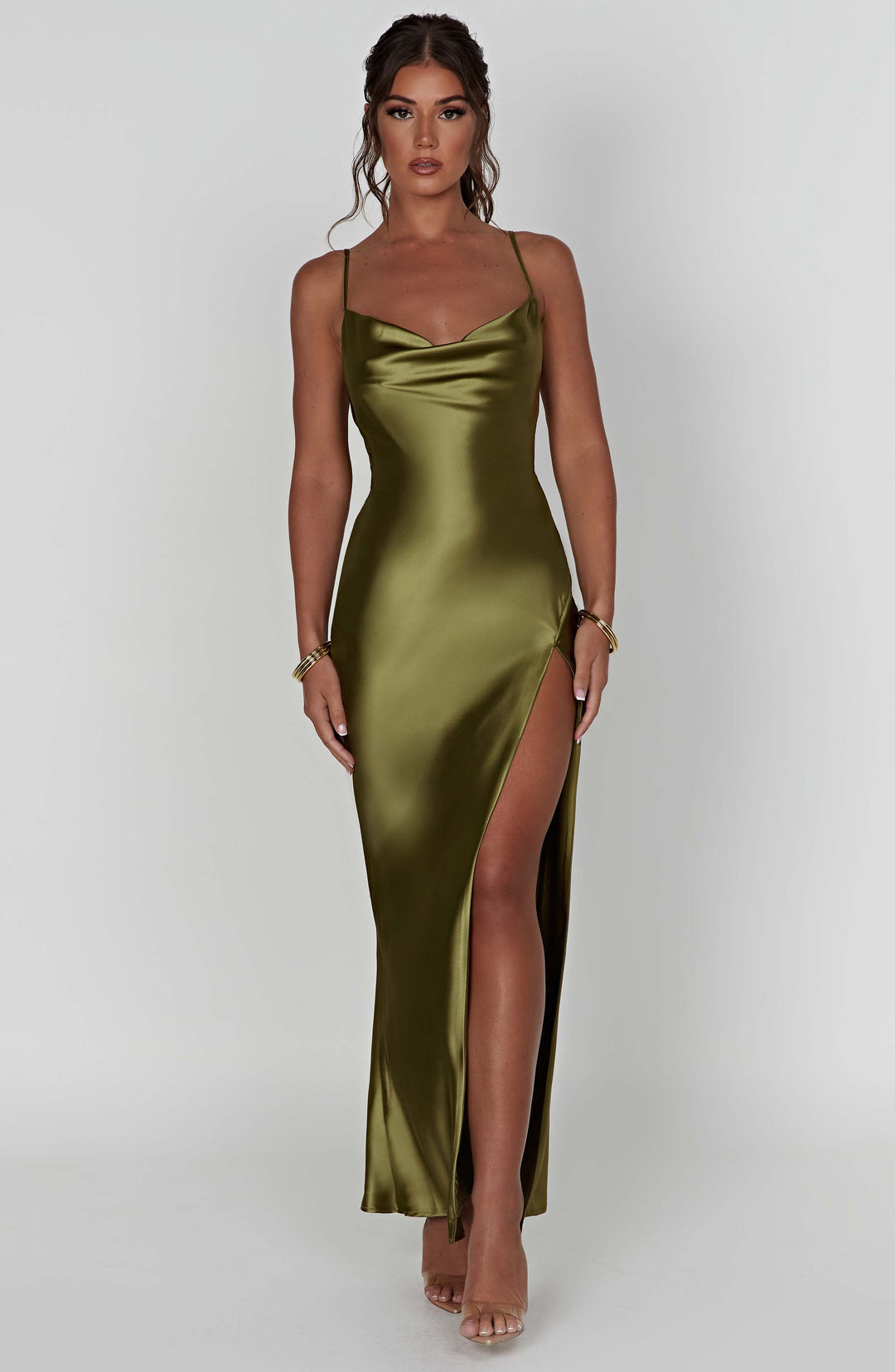 Gracie - Satin Cowl Maxi Dress